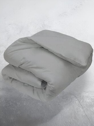 Пододеяльник 2-спальный, 175 х 215 см, 100% хлопок, перкаль, Василиса, Французский серый, молния