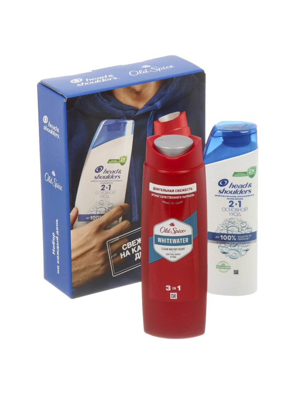 Набор подарочный для мужчин, Head & Shoulders, Основной уход 2в1, шампунь 200 мл + гель для душа Old Spice 250 мл