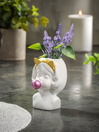 Фигурка-органайзер гипс, Девочка с шариком, 8.6х7.1х10.1 см, ручная роспись, 10 0635 0006