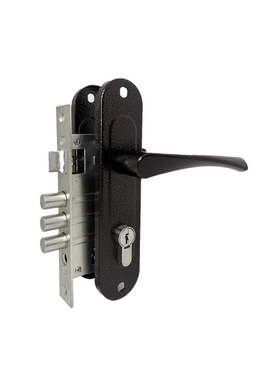 Замок врезной Абсолют, ЗВ 4-60.07, БП-00013803, ручка в комплекте, цилиндровый, универсальный, медь