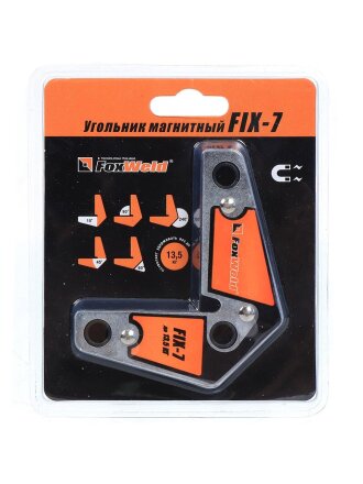 Угольник для сварки FoxWeld, FIX-7, магнитный, 13.5 кг, 15°, 45°, 60°, 90°, 240° °, 6006