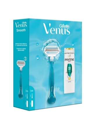 Набор подарочный для женщин, Venus, станок для бритья c 1кассетой+шампунь Pantene 250мл