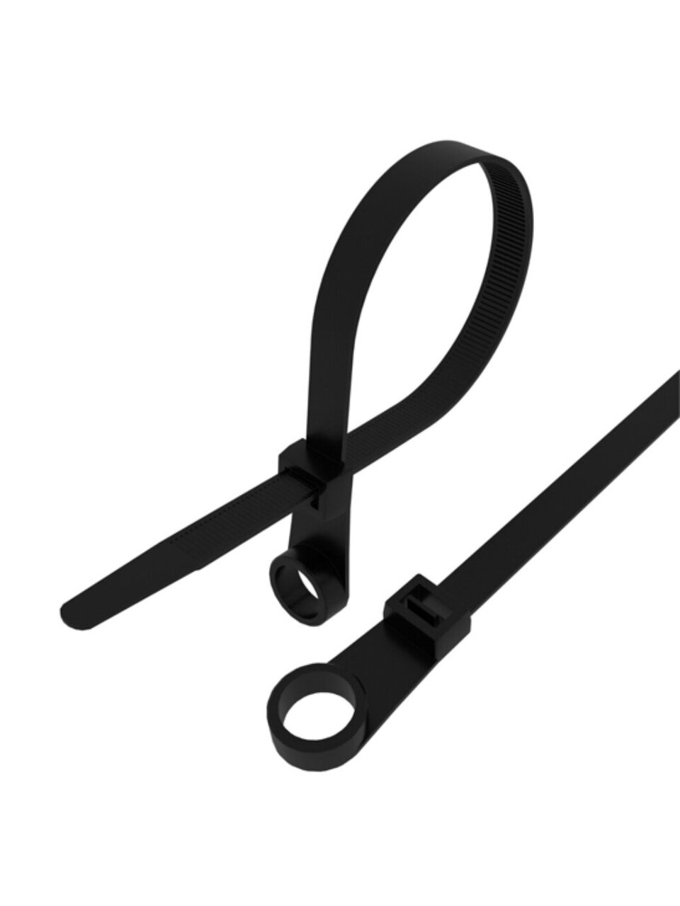 Хомут стяжной кабельный, 4.3х200 мм, нейлон, 100 шт, под винт, черный, Rexant, 07-0205