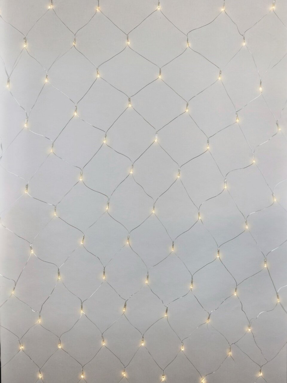 Сетка светодиодная 96 ламп, 1.5х1.5 м, 1 режим, Uniel, теплый белый свет, прозрачная, с эффектом мерцания, соединяемая, сетевая, UL-00008418