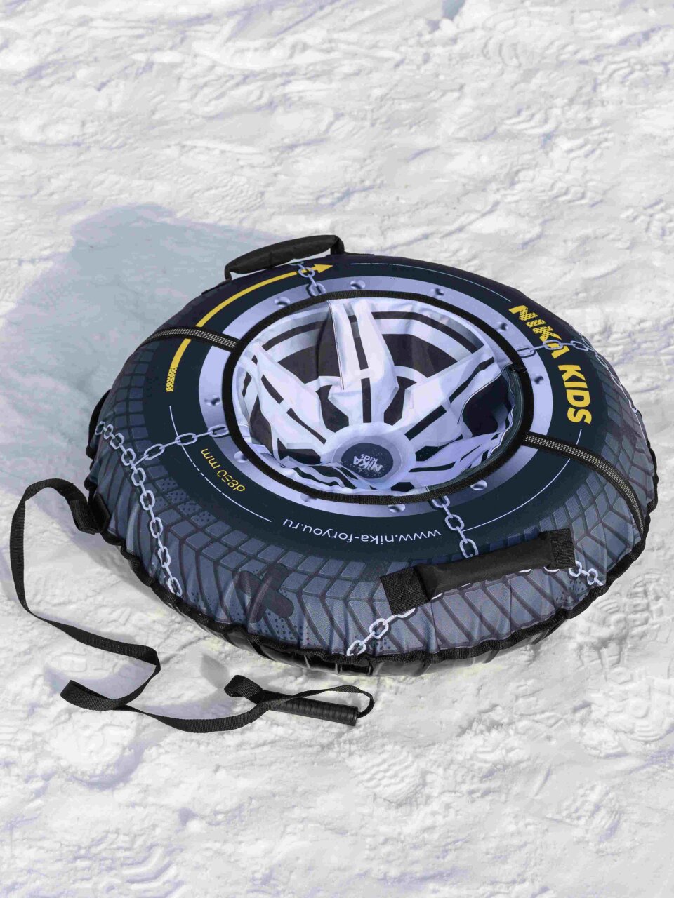 Санки-ватрушка Nika, Колесо, 95 см, 100 кг, с буксировочным тросом, с ручками, ТБ8К-95/КЛ