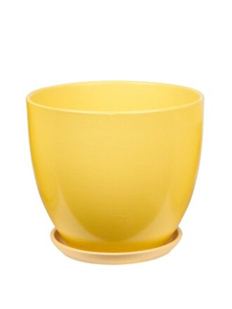 Горшок керамика, 0.6 л, 12х10 см, желтый, Колор Гейм №2, 049645