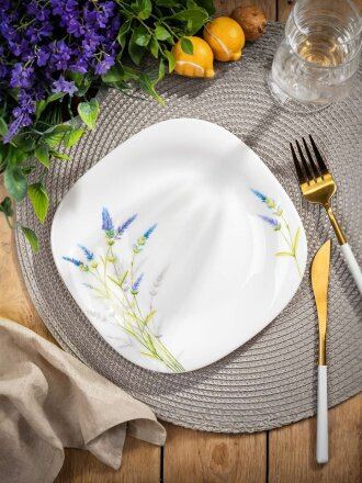 Тарелка десертная, стеклокерамика, 19 см, квадратная, Манифик, Daniks, FFP85/ 220302