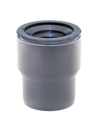 Переход канализационный 124х110 мм, РосТурПласт, с чугуна на пластик, с манжетой, серый, 36644