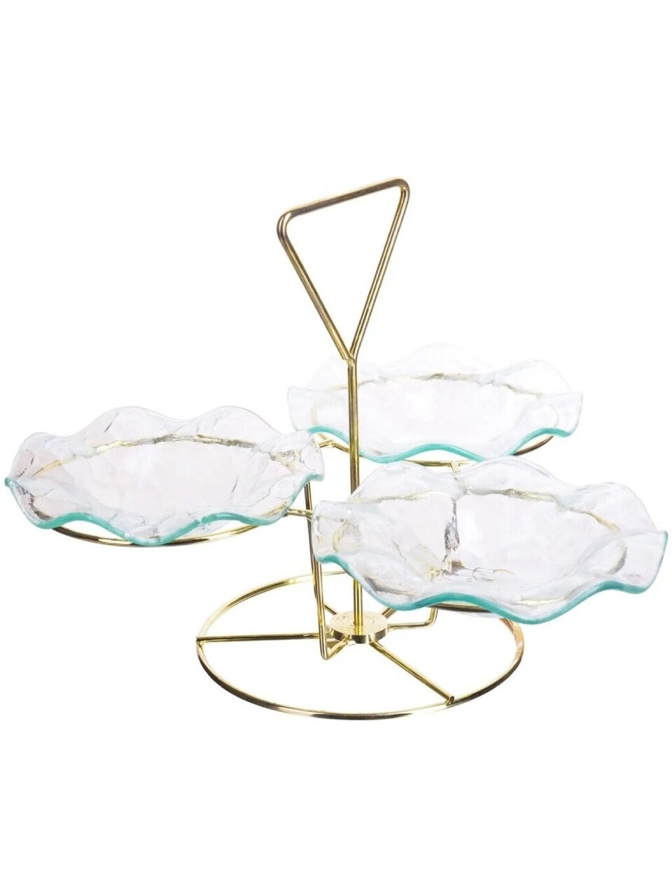 Блюдо для фруктов, стекло, 28х21 см, на подставке, Loraine, 28675