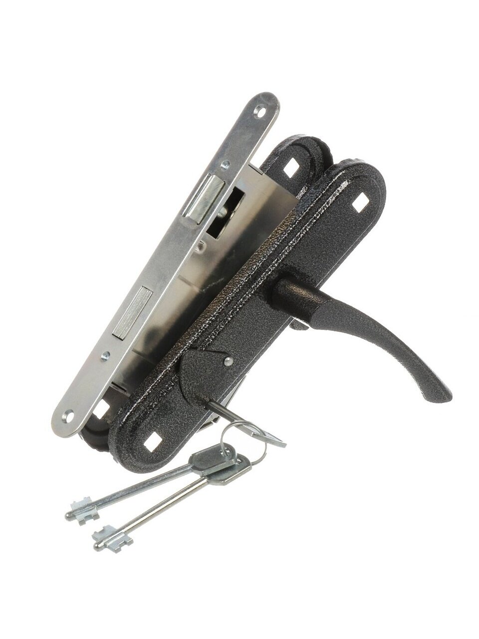 Замок врезной Омега, ЗВ9.2-01, 00-00000613, ручка в комплекте, сувальдный, серебро