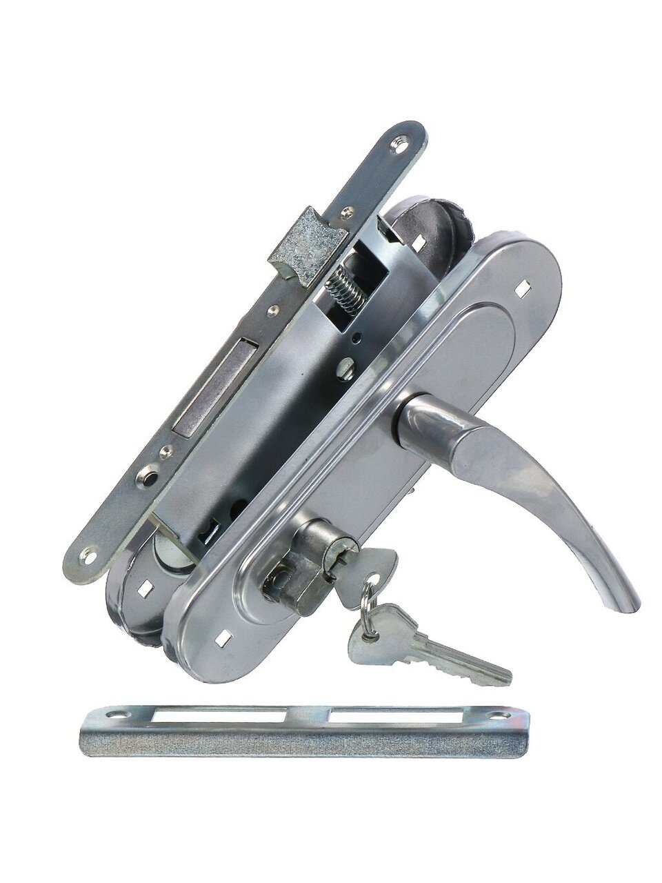 Замок врезной Птимаш, ЗВ4-3.07 (ЗВ4), 11 693, ручка в комплекте, цилиндровый, универсальный, хром