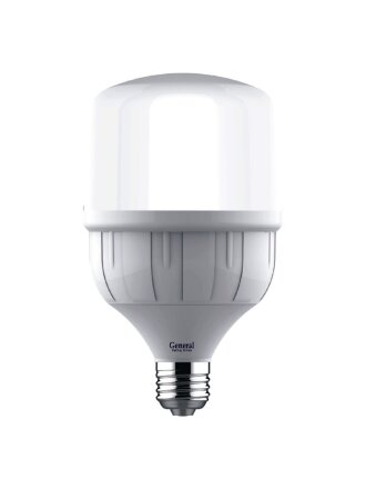 Лампа светодиодная E27, 30 Вт, 240 Вт, 230 В, 6500 К, холодный белый свет, General Lighting Systems, GLDEN-HPL30ВТ, высокомощная, 660001