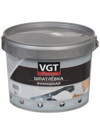 Шпатлевка VGT, Premium, акриловая, финишная, 3.6 кг