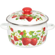 Кастрюля эмалированная сталь, 4 л, с крышкой, крышка сталь, Сибирские товары, Клубничная поляна, 3MC201P, индукция Кастрюля эмалированная сталь, 4 л, с крышкой, крышка сталь, Сибирские товары, Клубничная поляна, 3MC201P, индукция