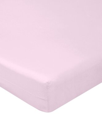 Простыня 2-спальная, 180 х 200 см, 100% хлопок, поплин, розовая, на резинке, Luxsonia, Мр0040-3