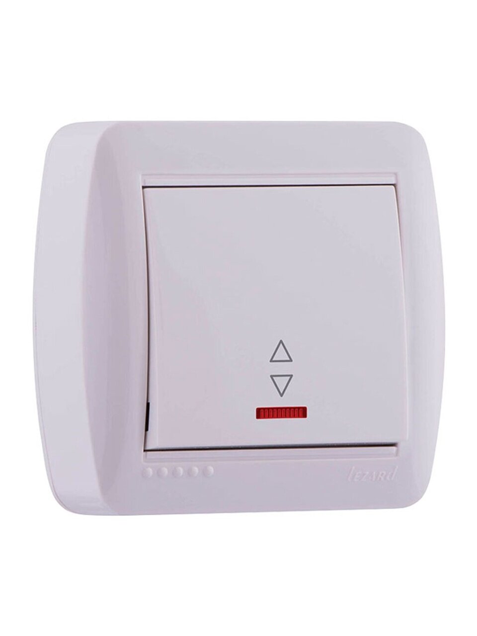 Выключатель открытой установки, одноклавишный, без заземления, пластик, подсветка, белый, проходной, Lezard, Demet, 711-0200-114
