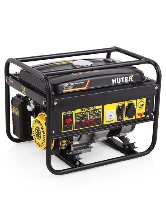 Генератор бензиновый, Huter, DY2500L, 2 кВт, четырехтактный, 7 л.с., 16 А, выход 12 В, 64/1/3