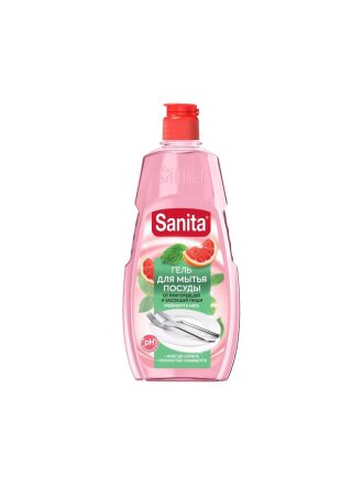 Средство для мытья посуды Sanita, Грейпфрут + мята, 450 мл, от засохшей пищи и жира