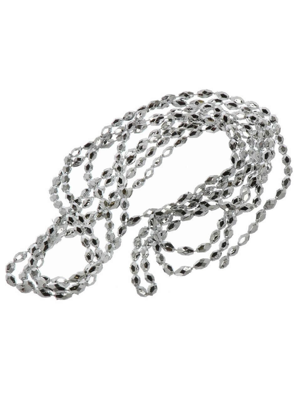 Бусы новогодние 270 см, серебро, Капли, Y4-9455