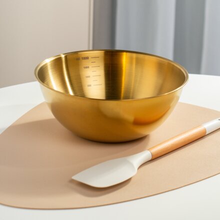 Миска нержавеющая сталь, круглая, 23 см, Y4-9588, золото