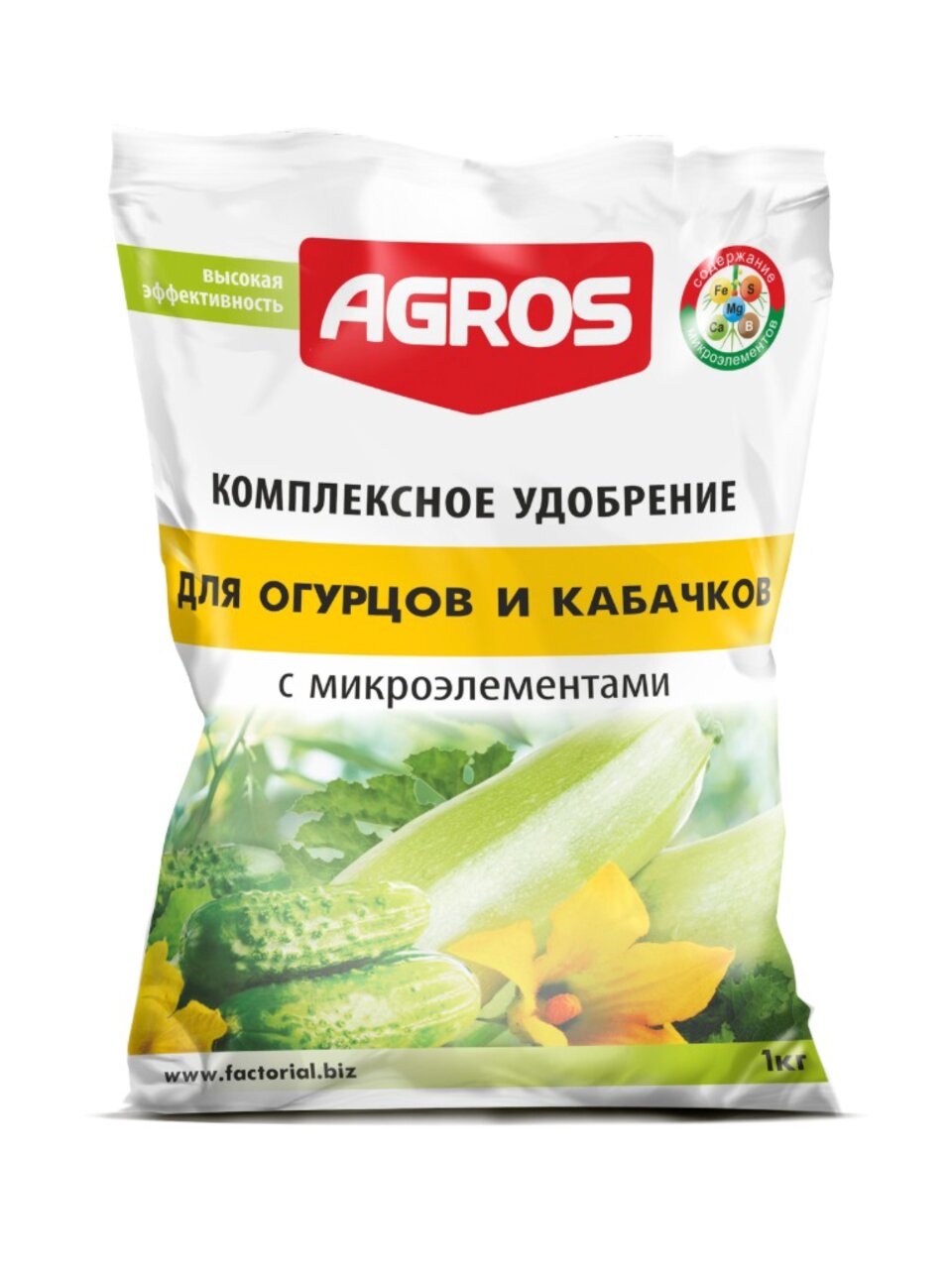 Удобрение для огурцов и кабачков,с микроэлементами, 1кг, Agros