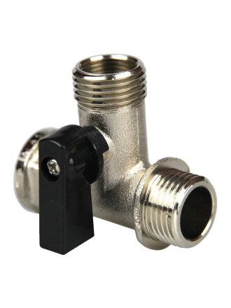 Кран для бытовых приборов, 1/2" х1/2"(3/8") х 1/2", ш-ш(г)-ш, трехходовой, индивидуальная упаковка, MasterProf