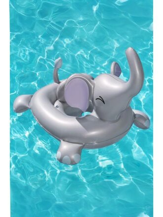 Игрушка для плавания 96.5х84 см, Bestway, Лодочка Слоненок, со встроенным динамиком, серая, 34152