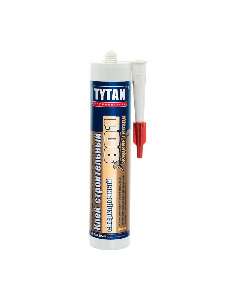 Жидкие гвозди Tytan, Euro-Line №901, 390 г, строительные, сверхпрочные, бежевые, 23288