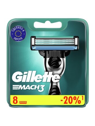 Сменные кассеты для бритв Gillette, Mach3, для мужчин, 8 шт
