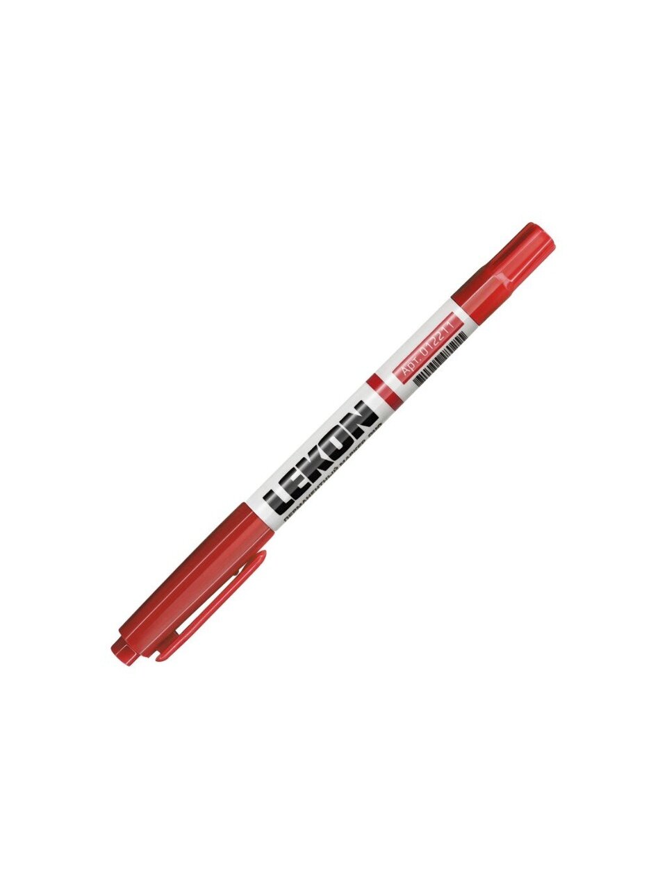 Маркер красящий по картону, металлу, дереву, стеклу, пластик, двухсторонний, красный, Lekon, Duo, 012211
