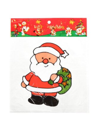 Наклейка на стекло, 12х15 см, Дед Мороз №5, SY16-112