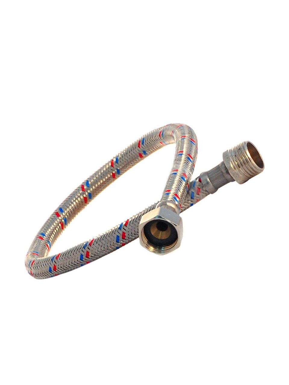 Подводка для воды 1/2"х0.4 м, г-ш, сталь, AquaLine