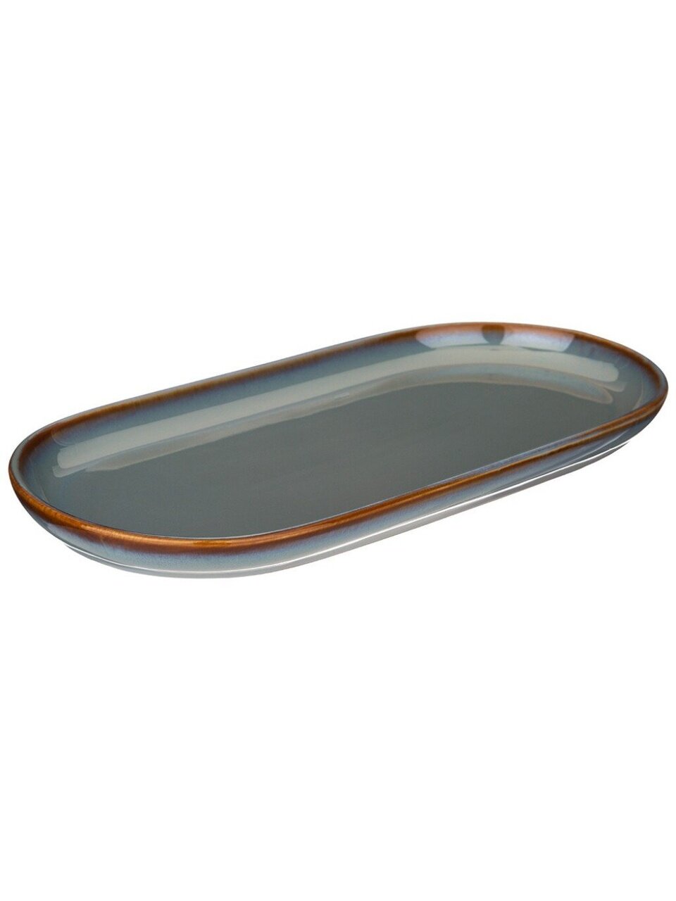 Блюдо фарфор, овальное, 14.5х30х2.5 см, синее, Soul Kitchen, Bronco, 189-414