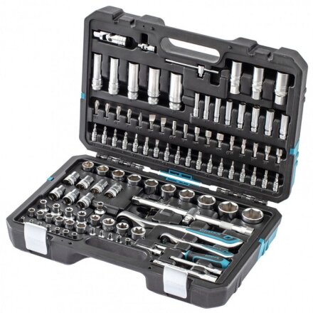 Набор инструментов Gross, 14155, 1/2", 1/4", 6-гранный, сталь, кейс, 109 предметов