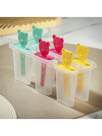 Форма для мороженого и фруктового льда Мишки, 19х7х7.8 см, пластик, Y4-6496