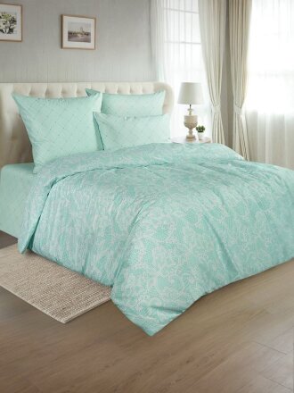 Постельное белье 1.5-спальное, простыня 150х215 см, 2 наволочки 70х70 см, пододеяльник 145х215 см, Guten Morgen, перкаль, 926