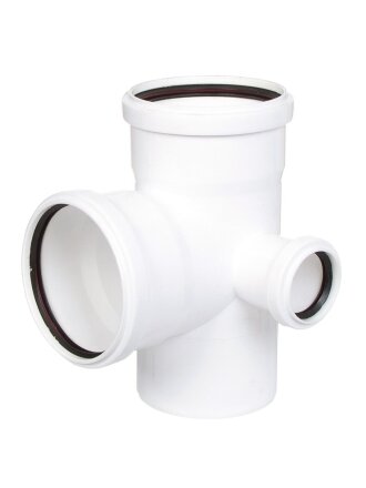 Крестовина канализационная двухплоскостная, 110х110х50 мм, 90 °, правая, РосТурПласт, белая, 36549