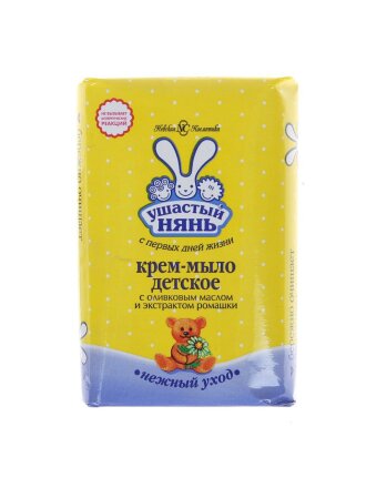 Крем-мыло детское Ушастый нянь, Оливковое масло и экстракт ромашки, для купания, 90 г