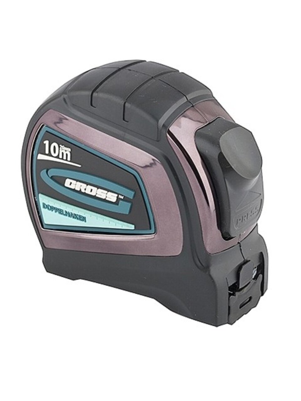 Рулетка 10 м, лента нейлон, 25 мм, автостоп, двухсторонний зацеп, Gross, Doppelhaken, 31126