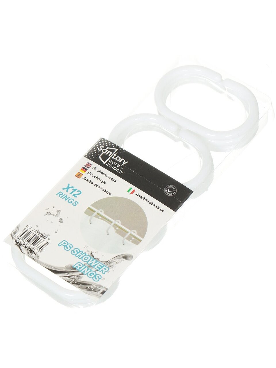 Кольца для штор, 12 шт, белые, Y3-561