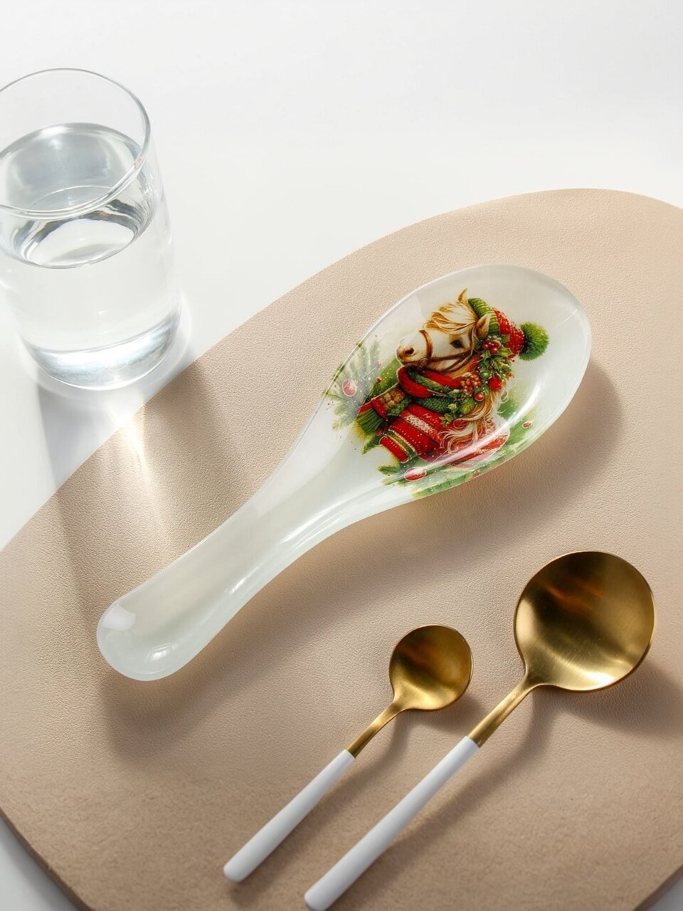 Подставка для ложки, стекло, фигурная, 8х23.5 см, Daniks, Символ года 2026 Пони