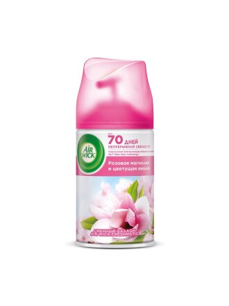 Освежитель воздуха Air Wick, 250 мл, Розовая магнолия и цветущая вишня, сменный, сухое распыление, 3219088