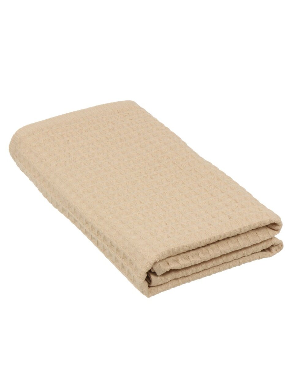 Полотенце банное вафельное 70х140 см, 100% хлопок, 290 г/м2, Лайт, Silvano, песочное, Узбекистан