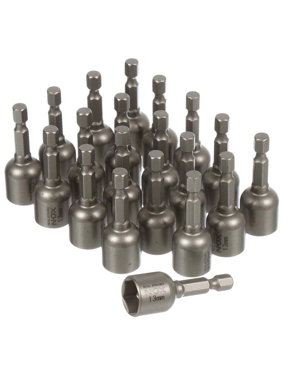 Ключ-насадка для кровельных саморезов, Nox, 13х48 мм, 20 шт, магнитный адаптер