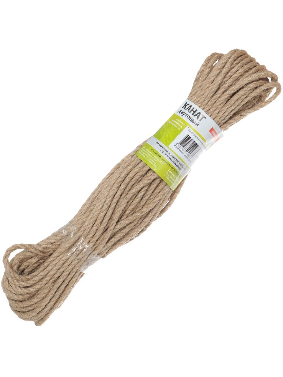 Канат диаметр 4 мм, джут, Кдж4_30, 30 м