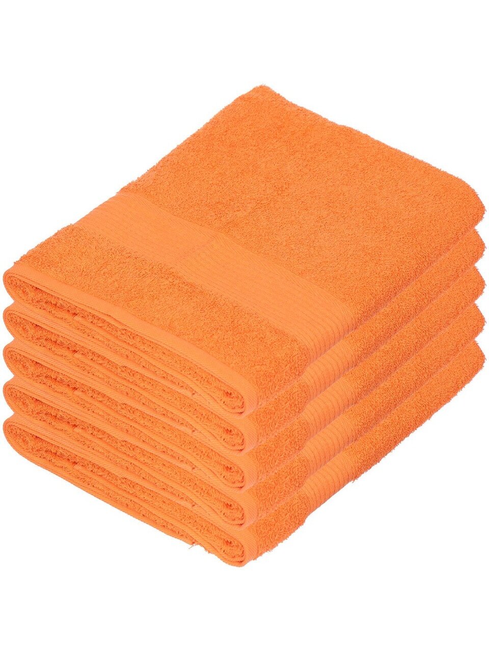 Полотенце банное 50х90 см, 100% хлопок, 375 г/м2, жаккардовый бордюр, Вышневолоцкий текстиль, оранжевое, 302, Россия, К1-5090.120.375