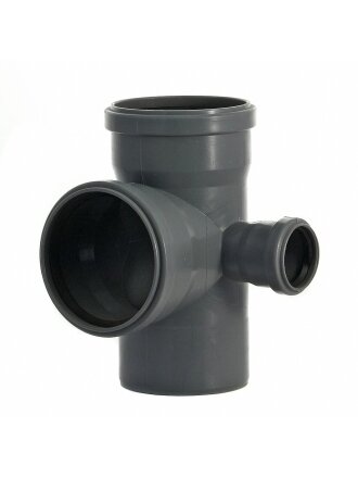 Крестовина канализационная двухплоскостная, 110х110х50 мм, 90 °, правая, Мультимирпласт, КР ВК 110/110/50/90 ПР