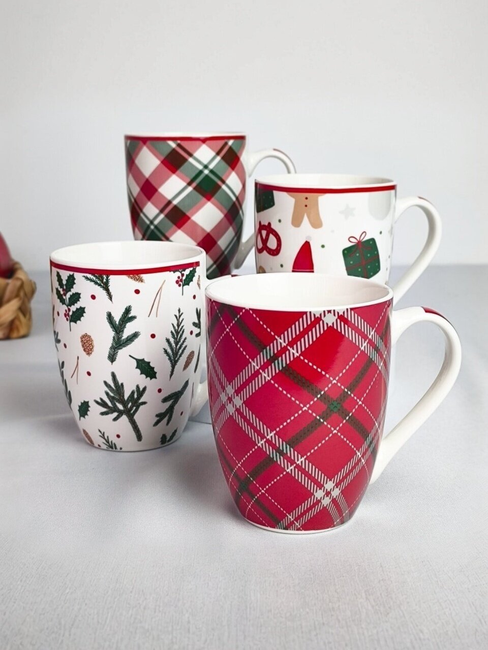 Набор кружек фарфор, 4 шт, 340 мл, Уют, Jewel, ПС0078-22