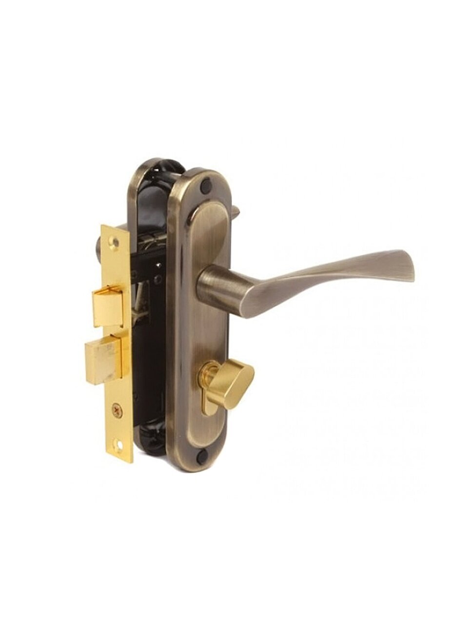 Замок врезной Avers, 0823/60-C-AB, 17204, ручка в комплекте, цилиндровый, бронзовый