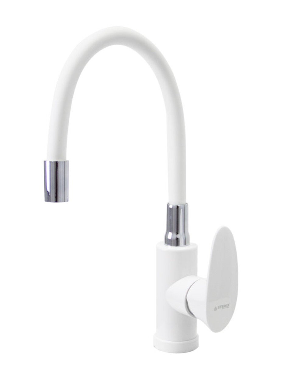 Смеситель для кухни, Stemix, гибкий излив, с картриджем, пластиковый корпус, белый, PL700-016F WHITE